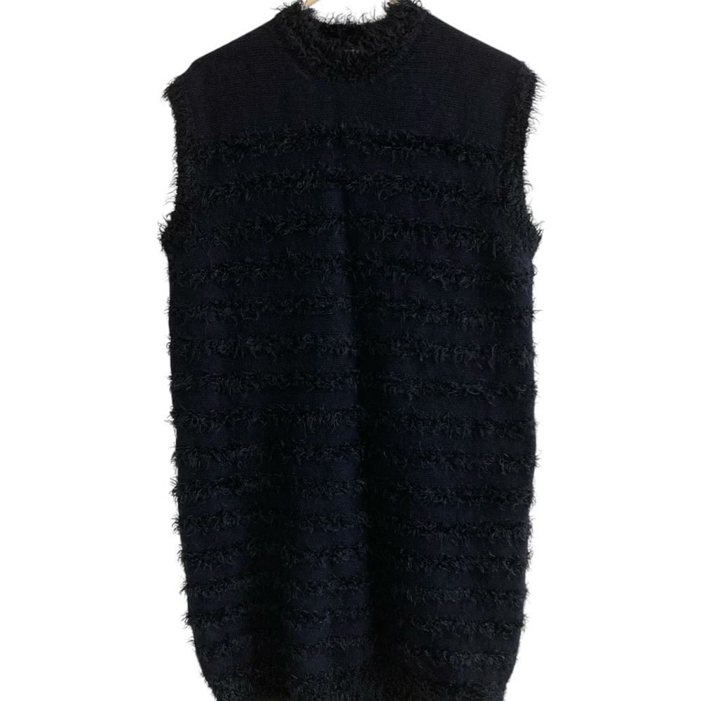 Vegas Dress Blue Fuzzy Size XL - 1X Sleeveless Retro 70's Style Wool Blend